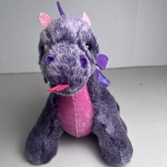 Russ Berrie Purple Pink Dragon Plush Stuffed Animal 7" Tall Collectible Toy - Picture 8 of 16